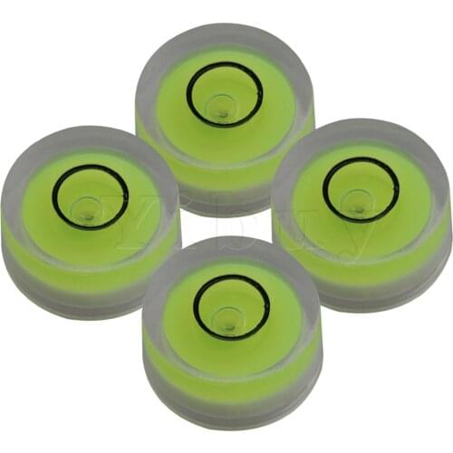 Yibuy 4pcs Dimension 12x6mm Disc Bubble Spirit Level Measuring Tools Green for Guitar Parts