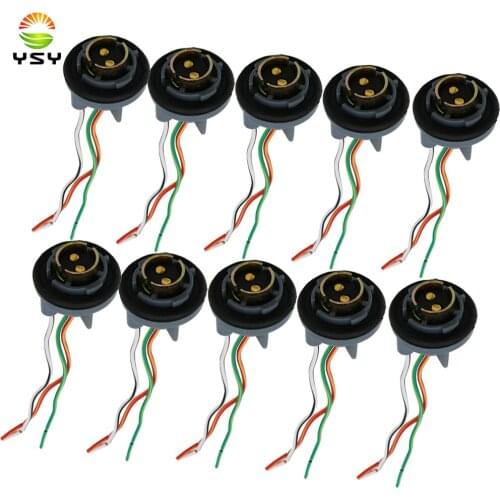 YSY 10pcs Turn Light Brake LED Bulb Sockets Connector Wire Harness For 1157 BAY15d Light Base