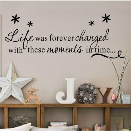 Life forever changed with these moments Bedroom Wall Stickers living room Wall Decals Family wedding Decoration