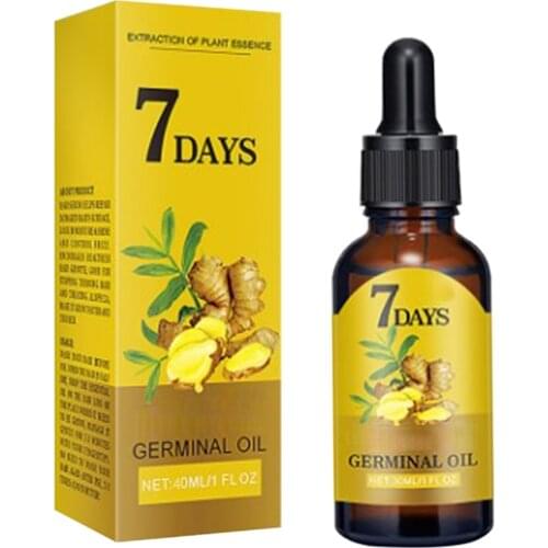 10/15/20/40ml Ginger Hair Loss Treatment Fast Hair Regrowth Essential Oil 7 Days Anti-loss Strong the Root of Hair Serum