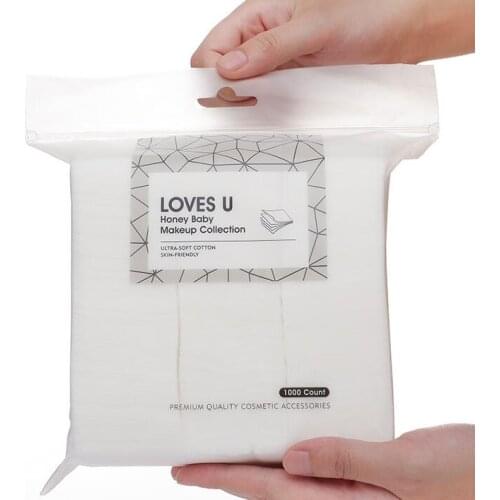 12Packs/lot 1000pcs/Pack Pure Cotton Make-up Remover Cotton Pads Ultra-thin Hydration Hydropathic Compress Cosmetic Tools HA1853