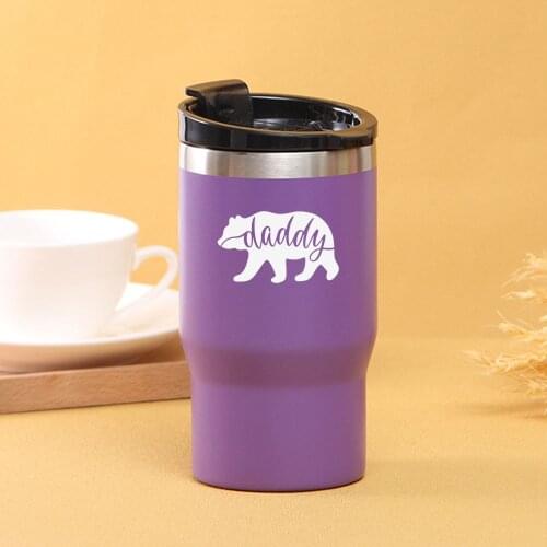 14oz Beer Drink Cooler Custom Brand Logo Gift for Dad From Son Daughter, Portable Water Proof Travel Mug Stainless Steel Tumbler