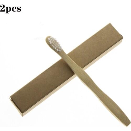 2Pcs/Set Travel Environmentally Eco Friendly Kid Child Bamboo Toothbrush