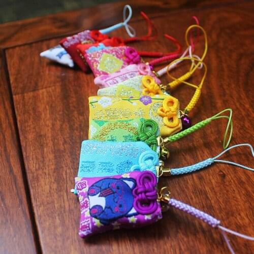 2pc Lucky Bag Multi-Color Japanese Omamori Pendants Gift Bag Ease Lucky Happy Good-luck Bag