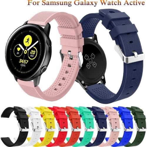 20mm Watch strap for Samsung Galaxy Watch Active 2 40/44mm Sport silicone Smart Wristbands for Samsung Gear S2 Classic 732 strap