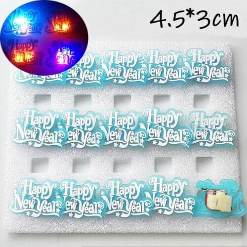 2020 LED Flashing Soft Brooch Pin Light Up Glowing Badge For New Years Eve Party Kids Adults Toys Party Supplies
