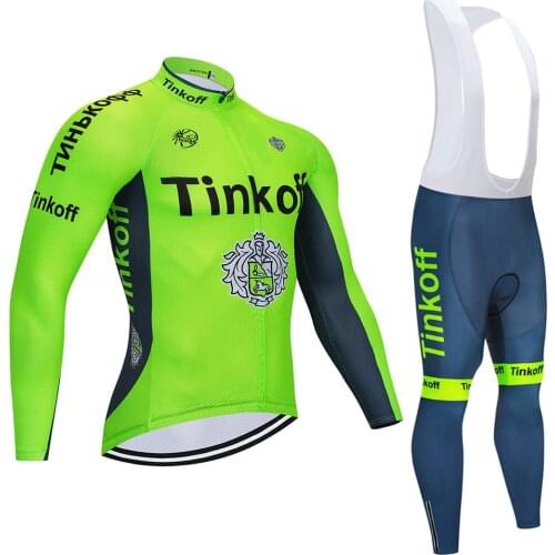 20D Silicone! tinkoff long sleeve cycling jersey pants bicycle sports cycling autumn wear clothes set Ropa Ciclismo