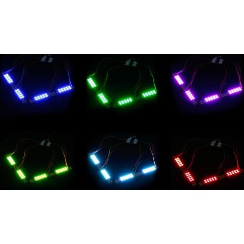 4PCS 45X8X4mm IFlight RGB 3535 Multi-Colors Race Wire 10 Lamp Beads LED PDB Board for RC FPV Racing Freestyle Toothpick Drones