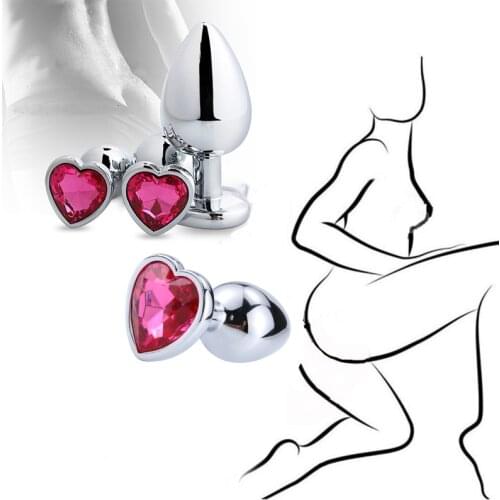 Butt Plug For Beginner Heart-shaped Stainless Anal Plug For Gay Toy Stimulator Sex Toys For Women/Men Prostate Massage Dildo