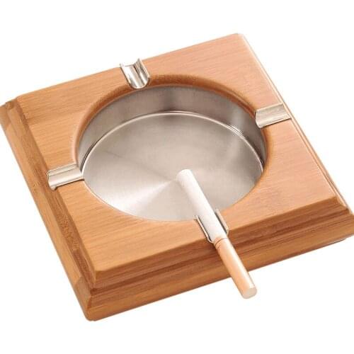 GY Bamboo Ashtray Creative Individual Ashtray Household Modern Chinese Stainless Steel Decorative Ash Tray Retro Domestic