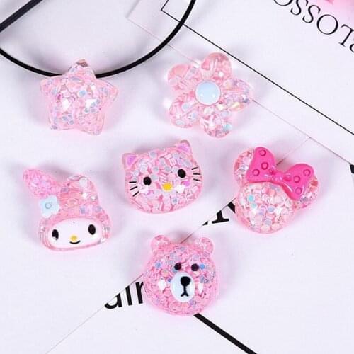 10pcs/lot Glitter Mouse Bows Flat Back Planar Resin for Craft Supplies Phone Shell Jewelry Ornaments Hair Accessories