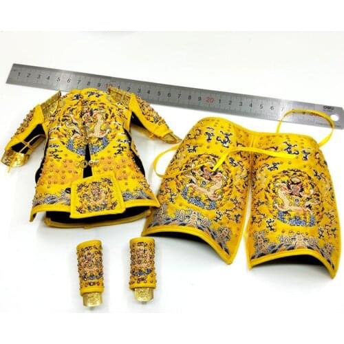 C001 1/6 Scale Qing Fuyuan General Yellow Edition Cotton Armor Full Set Model For Action Figure Body DIY Accessories
