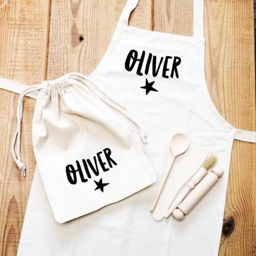 Custom Kids Apron Baking Set,Little Bakery Set,Printed With Name And Date,Little Chef,Personalized Kitchen Queen for Children