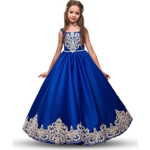 Child Bridesmaid Dress Princess Dress for Girls Girls Pageant Dresses Kids Satin Clothes Vestidos