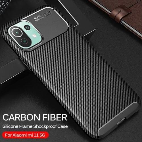 For Xiaomi Mi 11 Lite 5G Case Carbon Fiber Covers For Xiaomi11 Light Xiomi Mi11 11Lite 11Light Silicone Frame Shockproof Coque