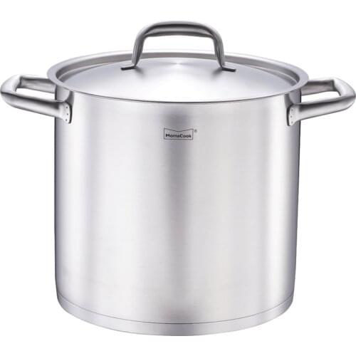 General induction kitchen soup pot 304 cube double ear stainless steel lid pot