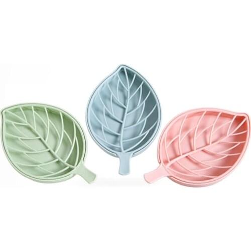 Leaf-shaped Soap Dish Non-slip Soap Dish Toilet Shower Tray Drain Rack Bathroom Accessories Drain Soap Dish Soap Dish