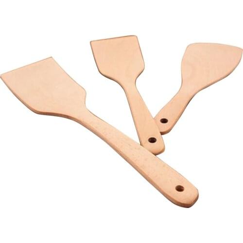 3Pcs/set Cooking Utensils Beech Wood Turner Cooking Utensils Kitchen Mixing Holder Dinner Food Rice Shovels Tool set