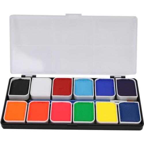Body Makeup 12 Colors Body Face Paint Water-Based Halloween Party Ball Game Fan DIY Fancy Makeup Pigment Body Painting Makeup
