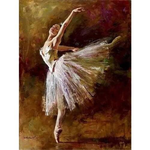 DIY Digital Painting By Numbers White ballet oil painting mural Kits Coloring Wall Art Picture Gift frameless