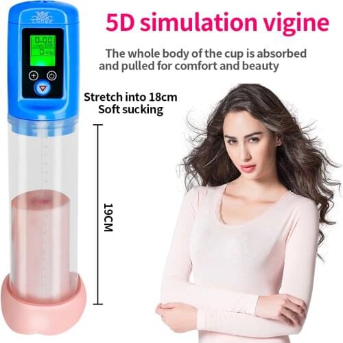 LCD Penis Enlarger Pump Rechargeable Penis Pump Powerful USB Automatic Device Pro Extender Enhancer,Enlargement Sex Toys For Me