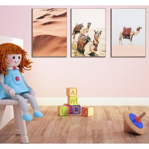 Allah Islamic Morocco Door Wall Art Arch Pink Door Print Kasbah Camel Nordic Animal Picture Painting Modern Decor Canvas Poster