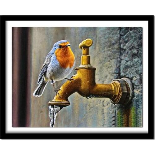 Full Square/Round Drill 5D DIY Diamond Painting "Bird & Tap" Embroidery Cross Stitch Home Decor Gift A01772