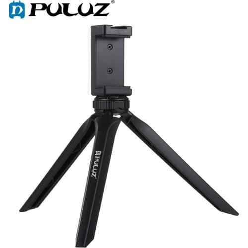 PULUZ Mini Portable Folding Plastic Stand Tripod Tripode&Universal Phone Clamp Bracket Smartphones Holder Clip for Smartphone