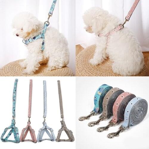 Adjustable Dog Cat Harness Leash Pet Vest Leash Collar Puppy Small Dog Outdoor Walking Supplies Chihuahua Strap Belt Accessories