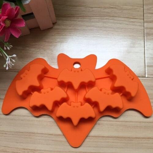 6 cavity silicone mould Bat shape Halloween Halloween Silicone ice mold silicone cake mold jelly mold
