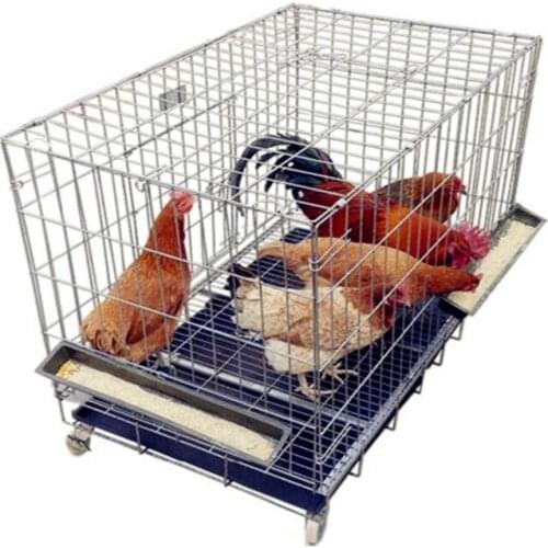 Poultry Pet Chicken Cage Iron Small Household Transport Farm White Pigeon Folding