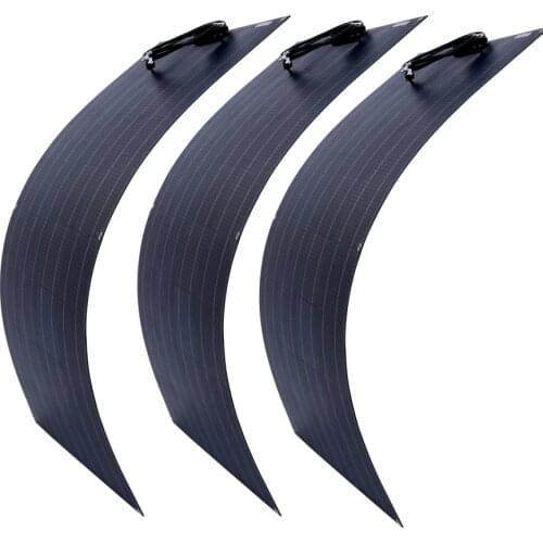 ETFE Solar Panel 300W Flexible 100w 3pcs MonoCrystalline Cell 2.5MM Thickness 23% Charging Efficiency For Boat Camper 12V