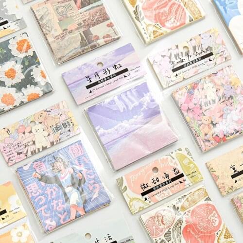 60sheets/lot Memo Pads Sticky Notes Fresh and cute retro Paper diary Scrapbooking Stickers Office School stationery Notepad