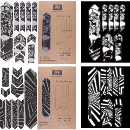 Bicycle 3D Reflective Sticker MTB Bike Frame Guard Protector Transparent Innovative Bike Decal Kit For Cycling Bike Accessories