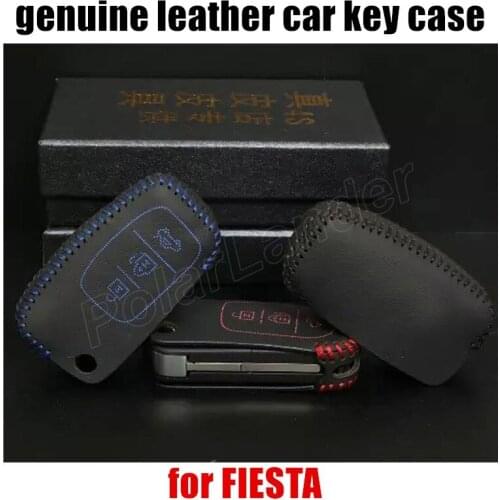 Only Red top quality car key case fit for FORD CLASSIC/FOCUS/FIESTA leather cover key case sewing by hand car styling new