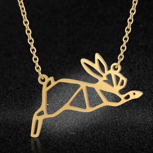 Vnistar Unique Necklaces Amazing Quality 100% Stainless Steel Animal Klipdas Necklace for Women Fashion Hare Jewelry Gift