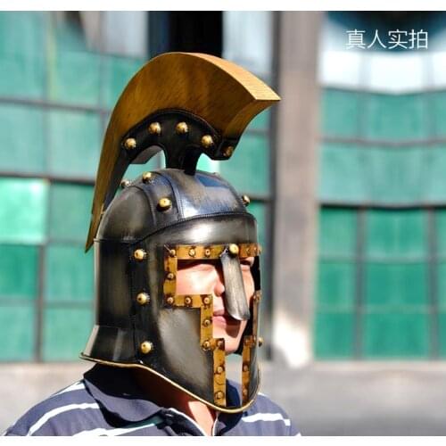 Vintage European Medieval Crusaders Knights Wu Soldiers Ares Armor Helmet Roman Warrior Helmet halloween cosplay prop