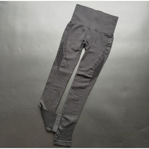 Women Yoga Pants Seamless Leggings Sport Fitness Gym Hollow Stretchy Pants Breathable Tights Energy High Waist Sportwear Jogging