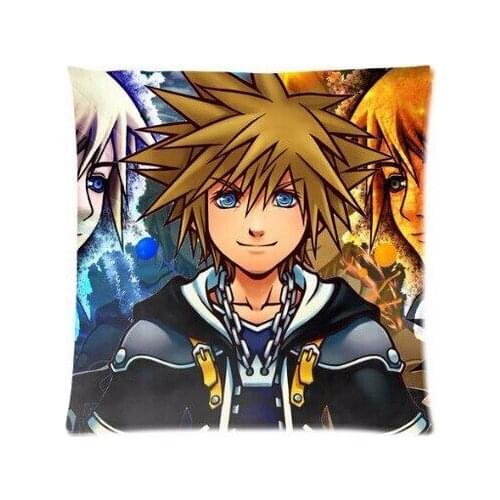 1 PC Free Shipping Cool Cartoon Kingdom Hearts Stylish Customized Unique Nice Gift Square Zippered Pillowcases Amazing Gift