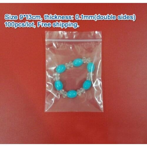 100pcs/lot high quality Transparent PE Zip Lock jewelry Gift Packaging Bags, 9*13cm clear plastic bags for clothing storage