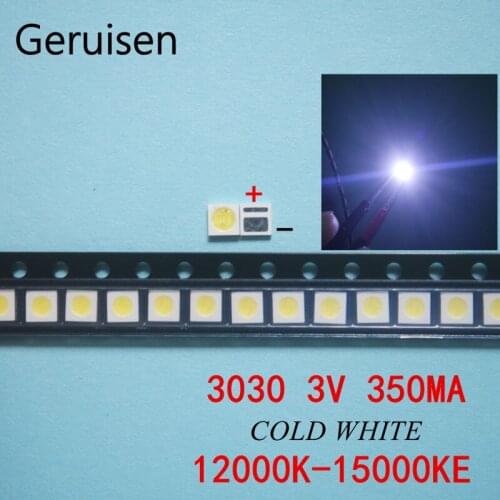 4000PCS High Power SMD LED 1W 3V Cold White 3030 LED Diode LCD Back light Lighting Television Backlit Back-light TV Backlight