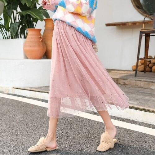4757# Maternity Skirts Spring Autumn A Line Fashion Plus Size Casual Loose Comfy Belly Support Skirt Elastic Waist