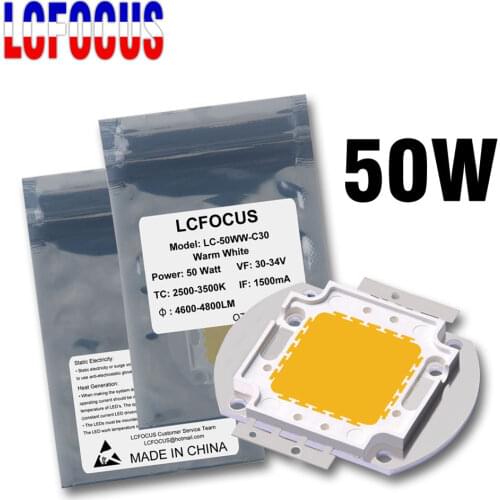 50W High Bright LED Chip Natural Cool Warm White 3000K 4000K 6000K 10000K 20000K 30000K SMD COB Light Beads For DIY Fooldlight