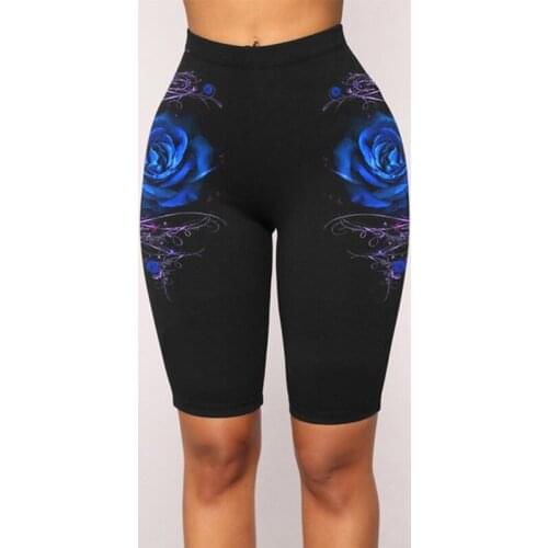 High Waist Seamless Yoga Shorts Buttocks Printed Shorts Sports Print Workout Short Black Leggings Stretchy Soft Biker Shorts