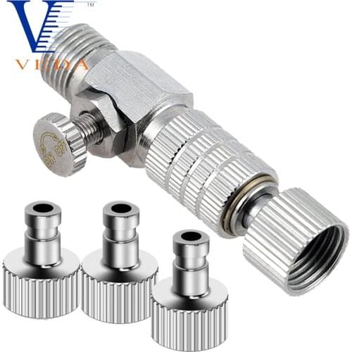 Airbrush Quick Release Air Flow Control Coupler with 3PCS 1/8" Male Quick Coupler Plug Fitting Hose Connections Adjustment Valve