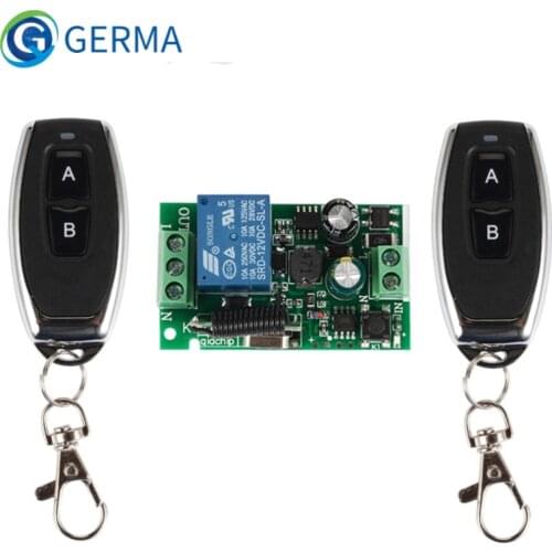 GERMA 433Mhz Universal Wireless Remote Control Switch AC 110V 220V 1CH RF Relay Receiver Module + 4chanel Transmitter