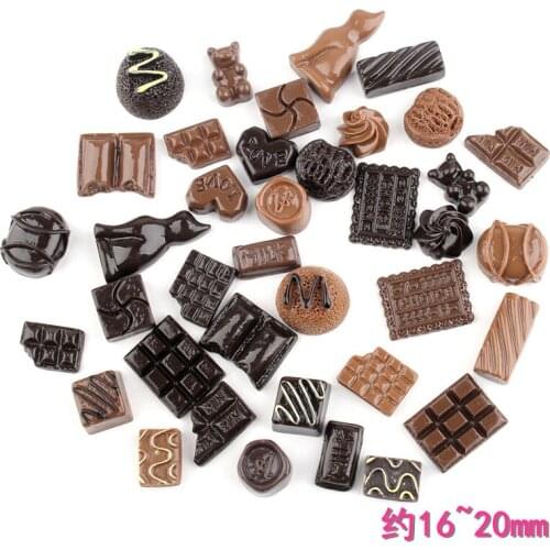 Simulated Resin Chocolate Cat Flatback Cabochon Kawaii Miniature Fake food Craft Decoration DIY Scrapbooking Phone Accessories