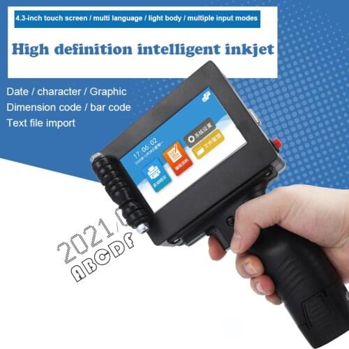 Handheld inkjet printer barcode batch number date graphic mark expiry date label two-dimensional code packaging jet printer