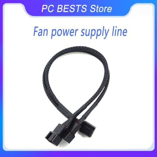 Computer case fan power supply line 4PIN PWM fan Splitter Extension Cable 4P Connector Sleeved insulated 1 to 2 1 to 3 1 to 4