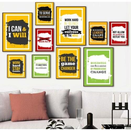 Colorful Motivational Inspiring Quotes Canvas Painting Modern Poster Wall Pictures Living Room Decor Home Decor Office Gym Decor